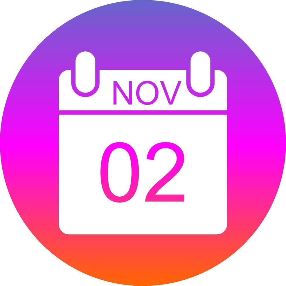 November Glyph Gradient Circle Icon Design vector