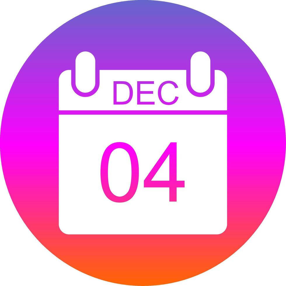 December Glyph Gradient Circle Icon Design vector