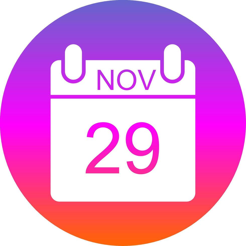 November Glyph Gradient Circle Icon Design vector