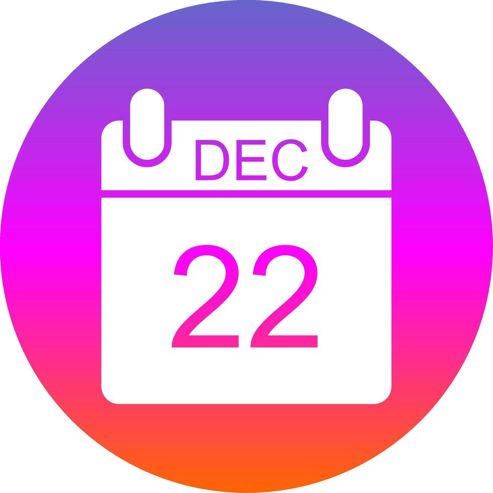 December Glyph Gradient Circle Icon Design vector