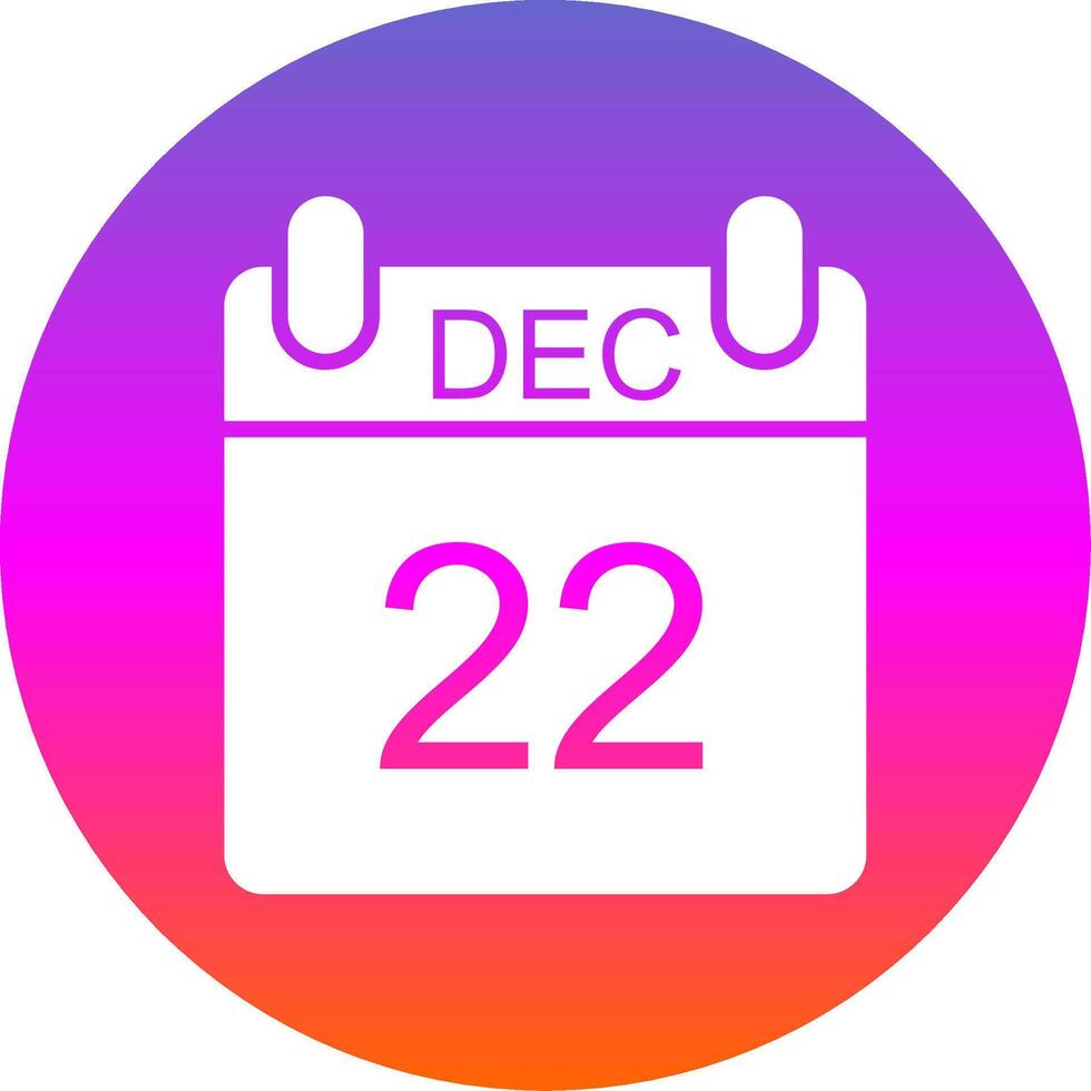 December Glyph Gradient Circle Icon Design vector