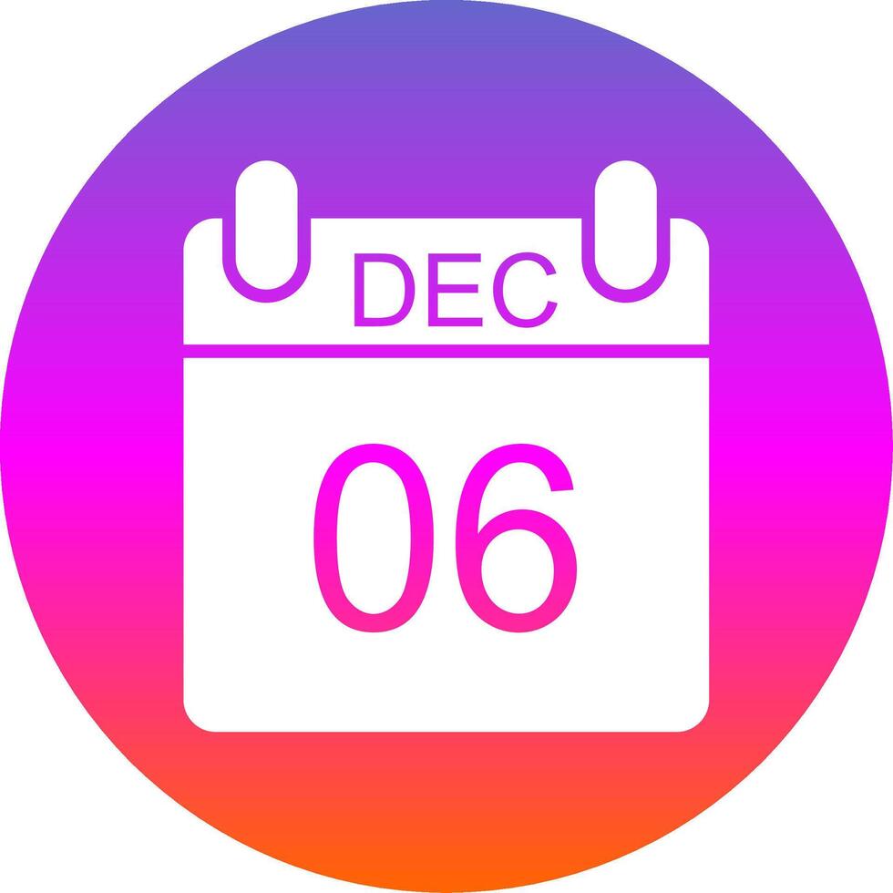 December Glyph Gradient Circle Icon Design vector
