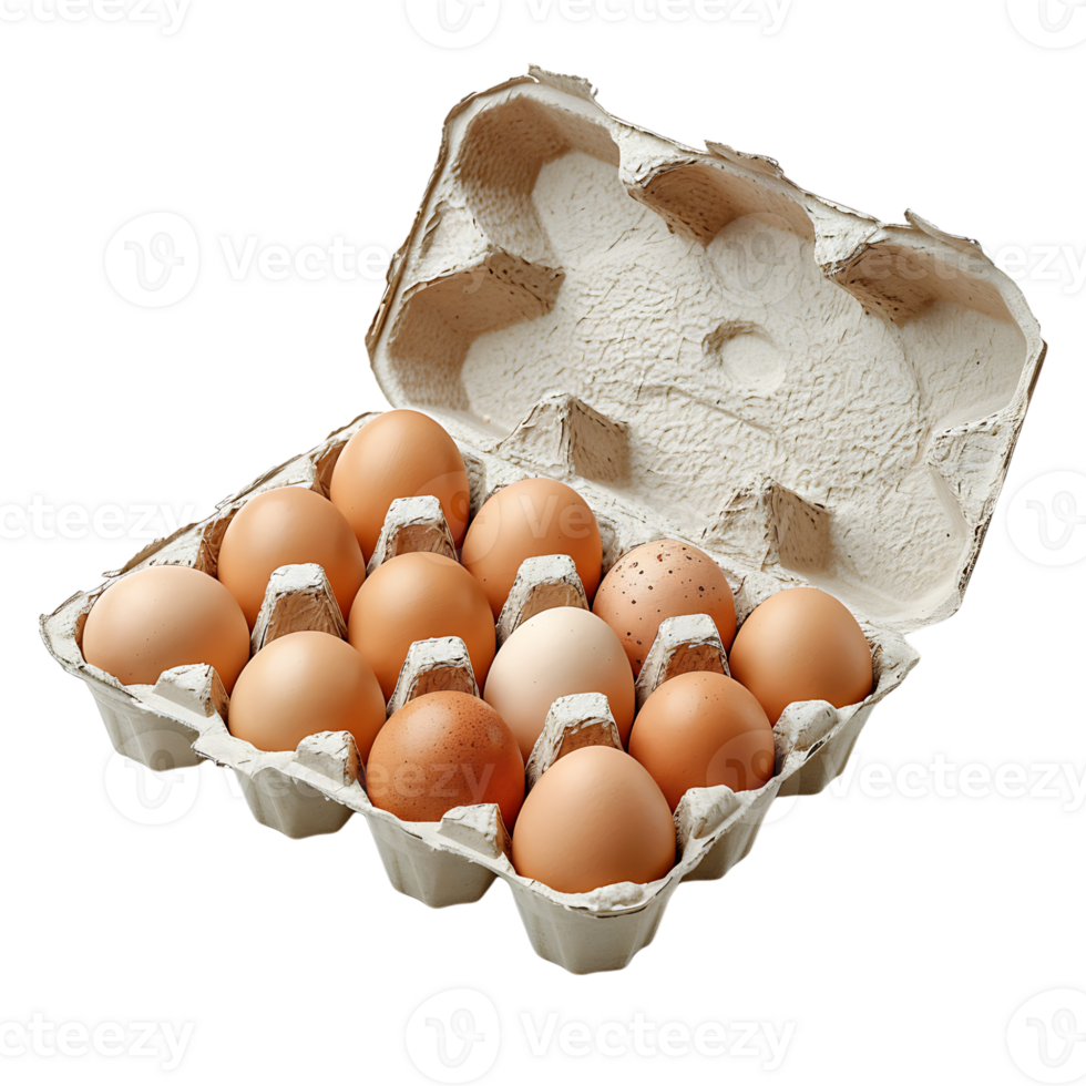 Egg carton on isolated transparent background png