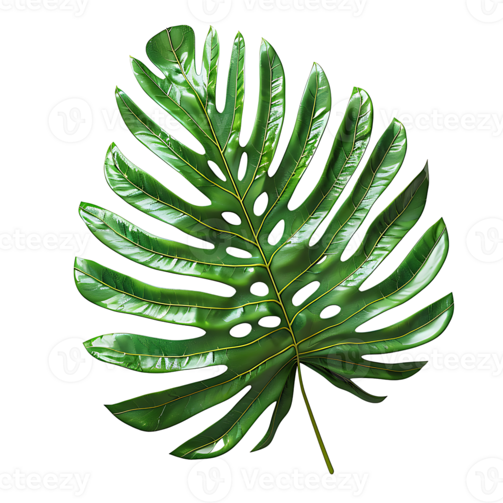 green leaf on isolated transparent background png