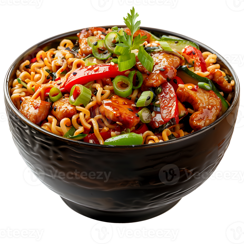 Noodles Bowl on isolated transparent background png