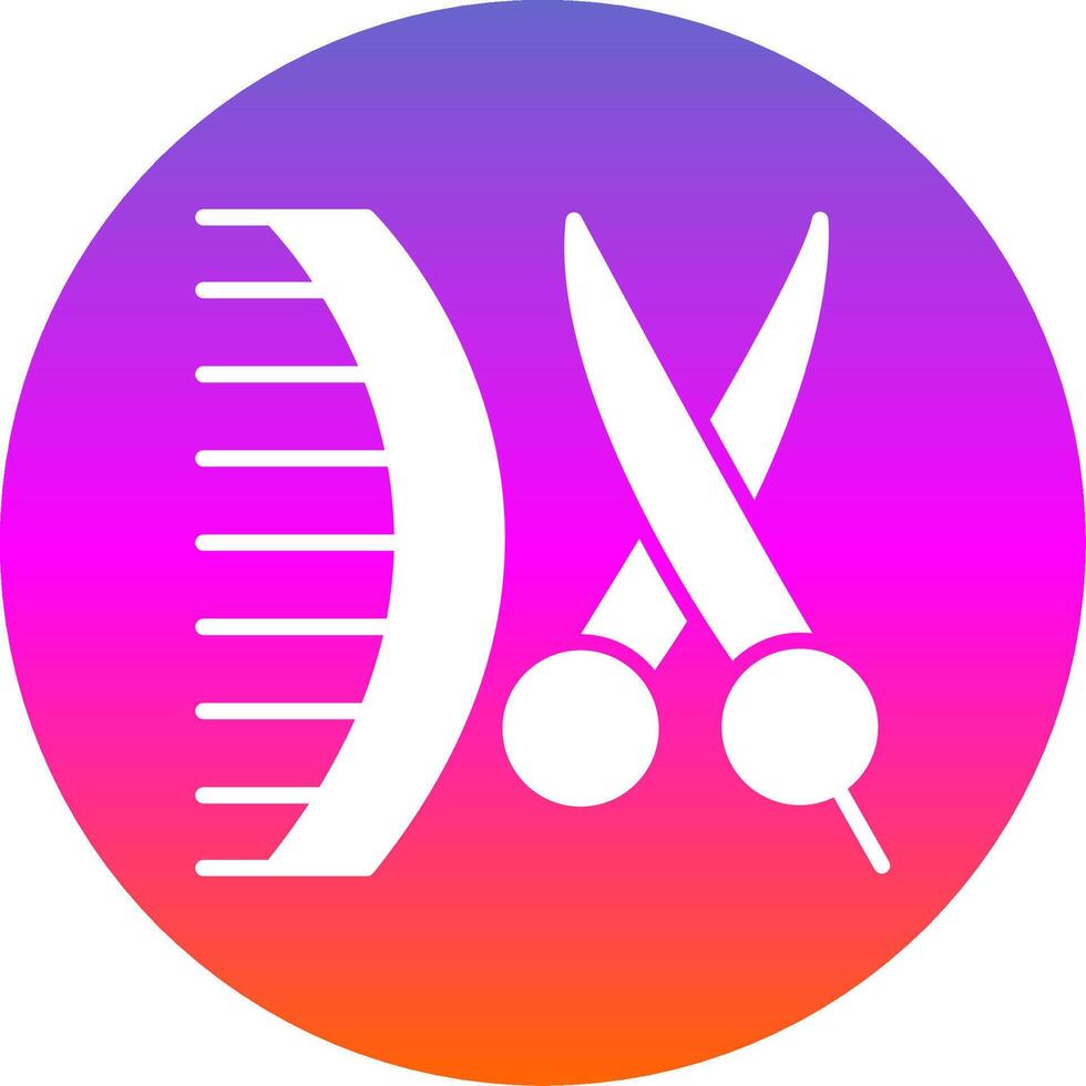 Barbershop Glyph Gradient Circle Icon Design vector