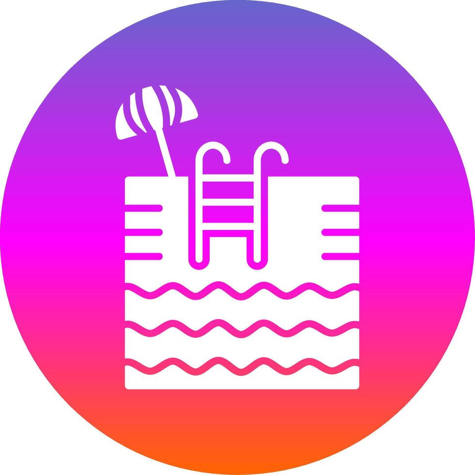 Swimming Pool Glyph Gradient Circle Icon Design vector