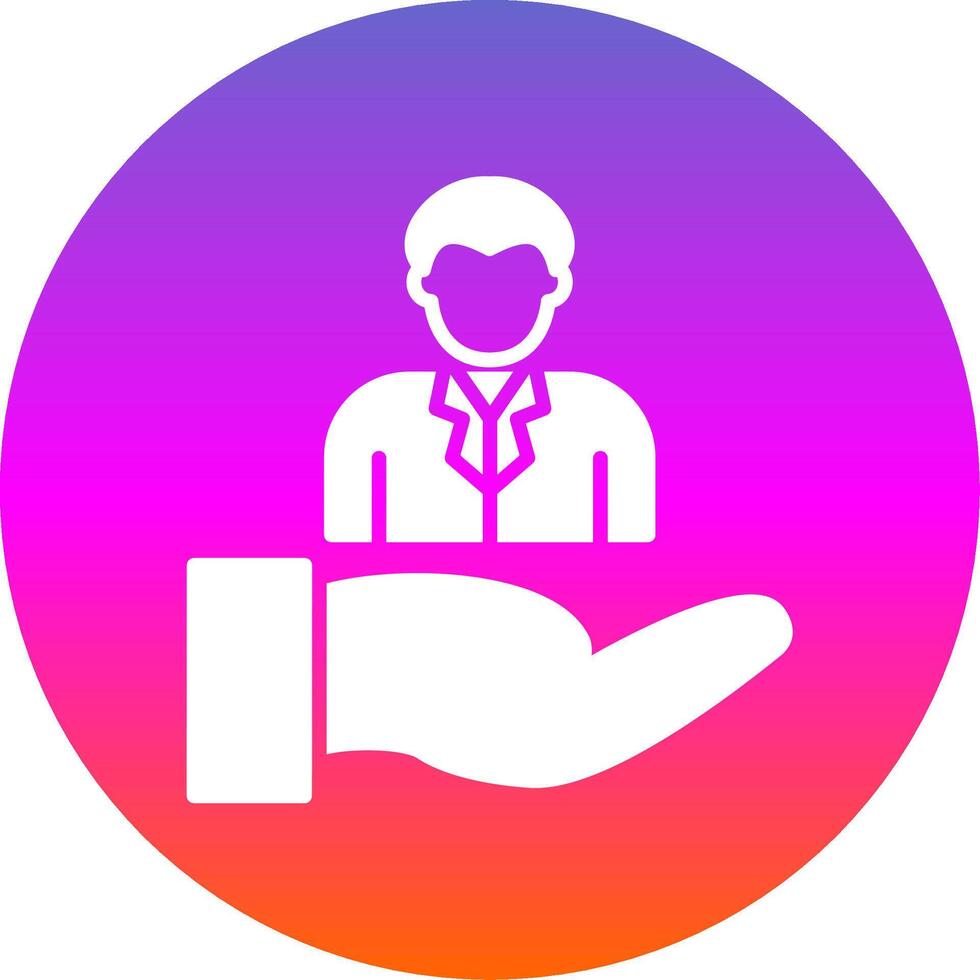 Customer Glyph Gradient Circle Icon Design vector