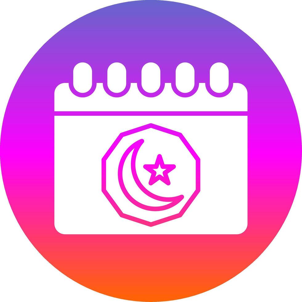 Ramadan Day Glyph Gradient Circle Icon Design vector