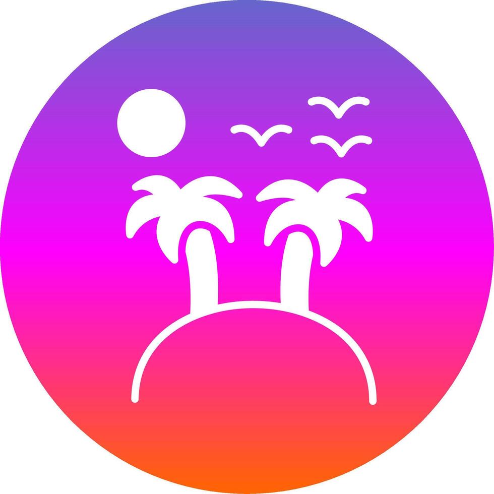 Island Glyph Gradient Circle Icon Design vector