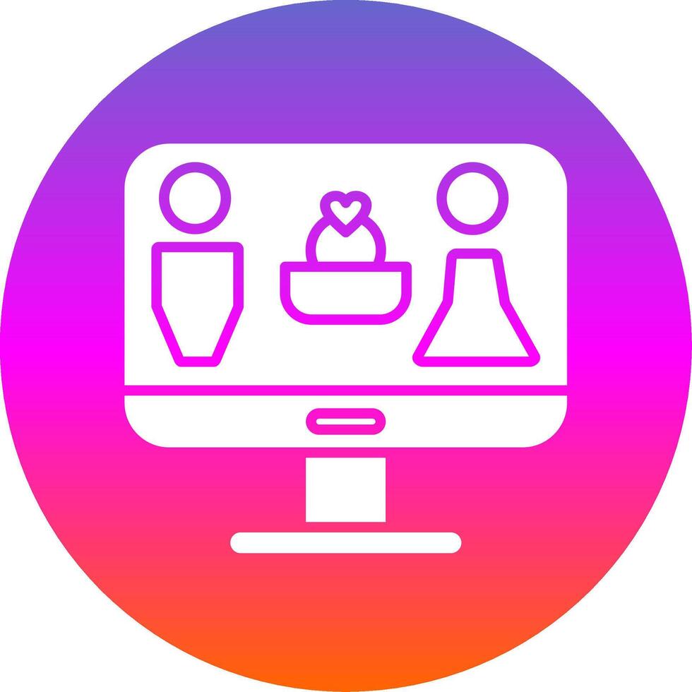 couple Glyph Gradient Circle Icon Design vector