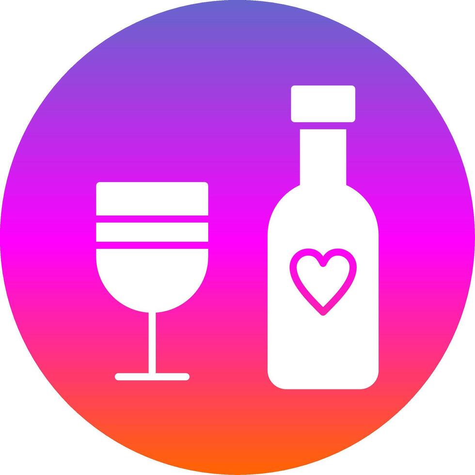 Wine Bottle Glyph Gradient Circle Icon Design vector