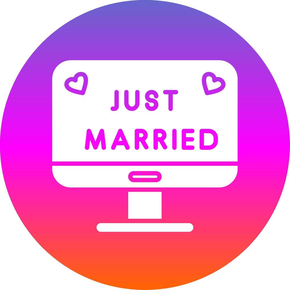 Just Married Glyph Gradient Circle Icon Design vector