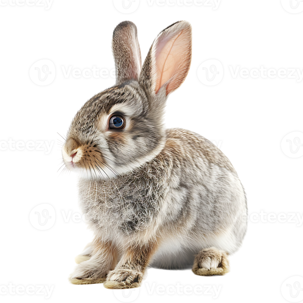 Cute Easter Bunny on isolated transparent background png