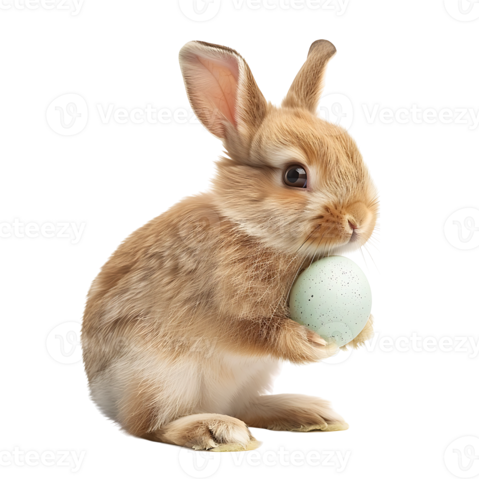 Cute Easter Bunny on isolated transparent background png