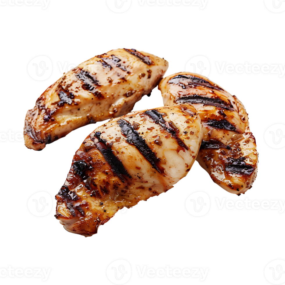 Grilled chicken on isolated transparent background png