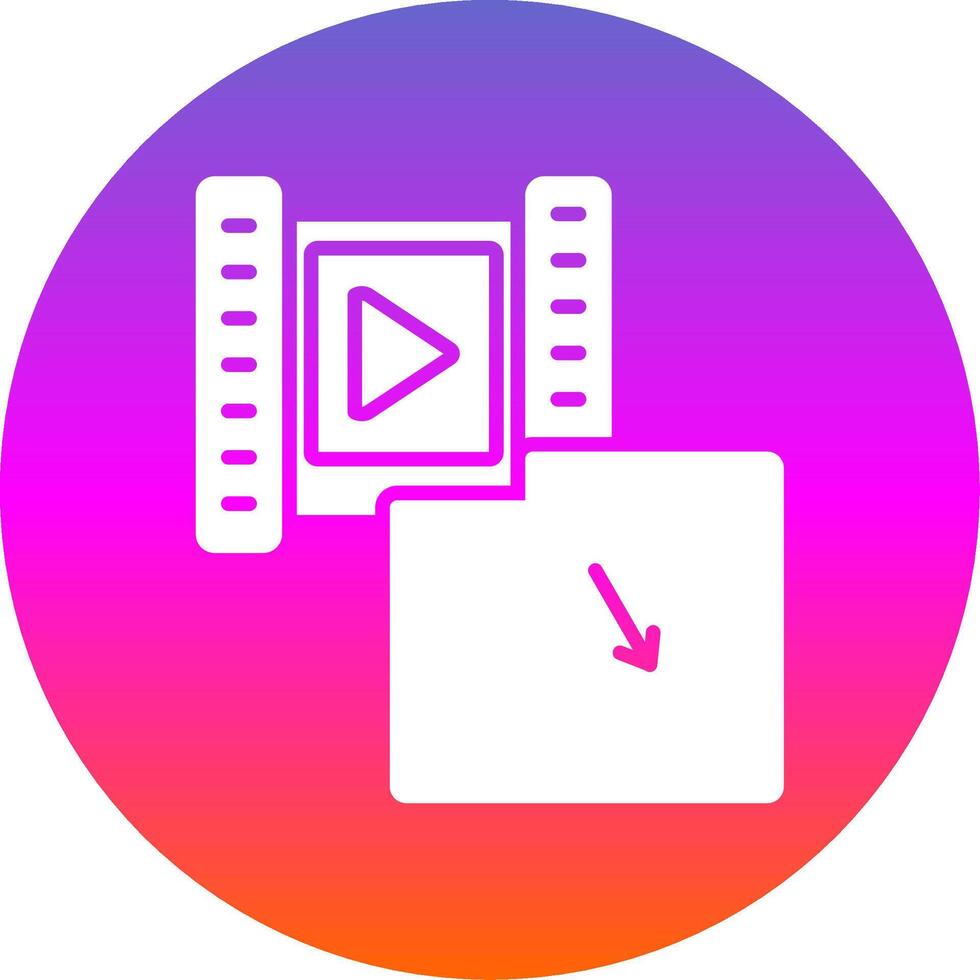 Footage Glyph Gradient Circle Icon Design vector