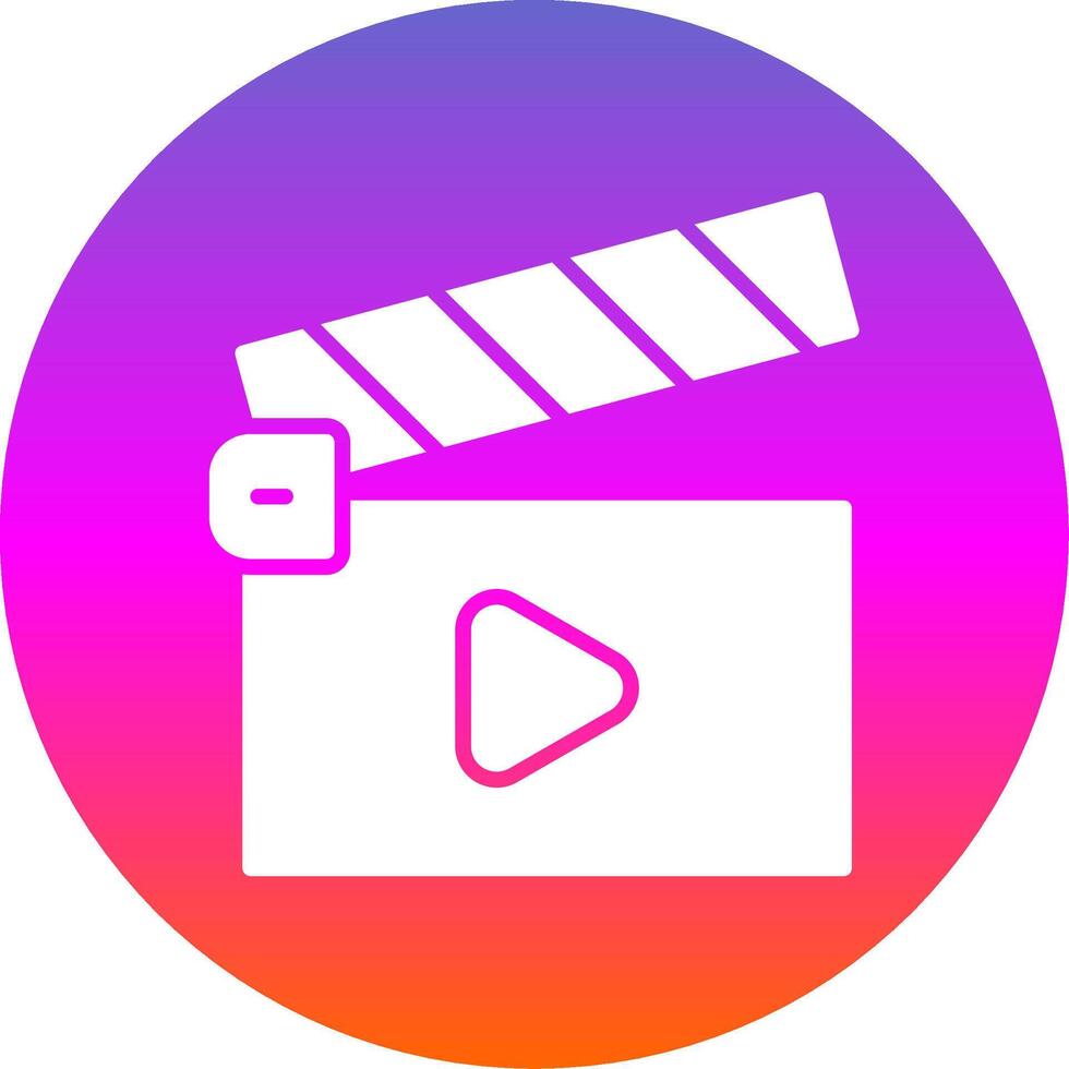 Player Glyph Gradient Circle Icon Design vector
