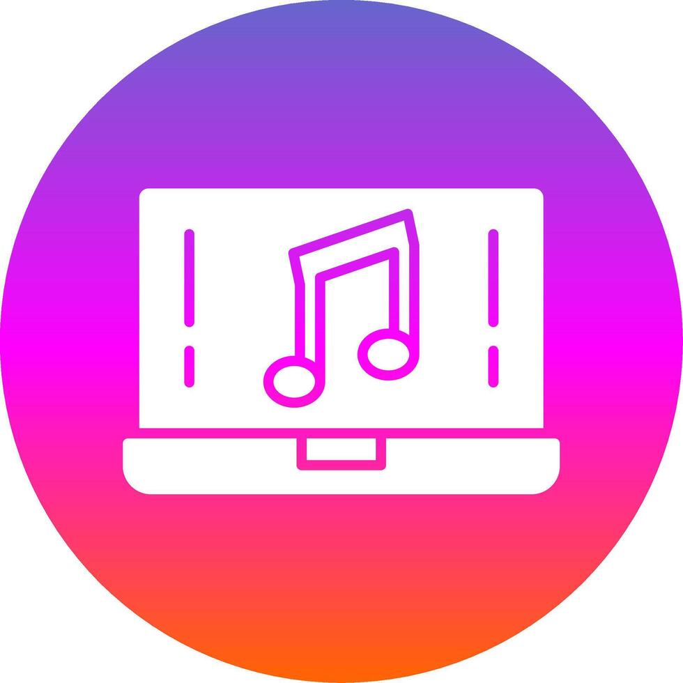 Music Glyph Gradient Circle Icon Design vector