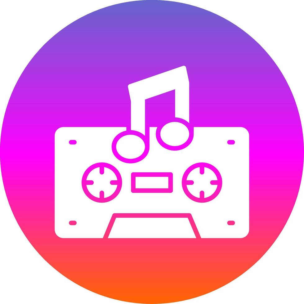 Cassette Glyph Gradient Circle Icon Design vector