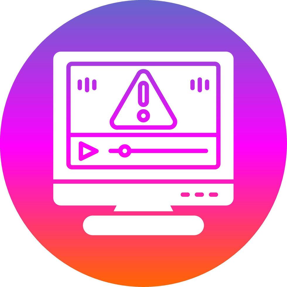 Error Glyph Gradient Circle Icon Design vector