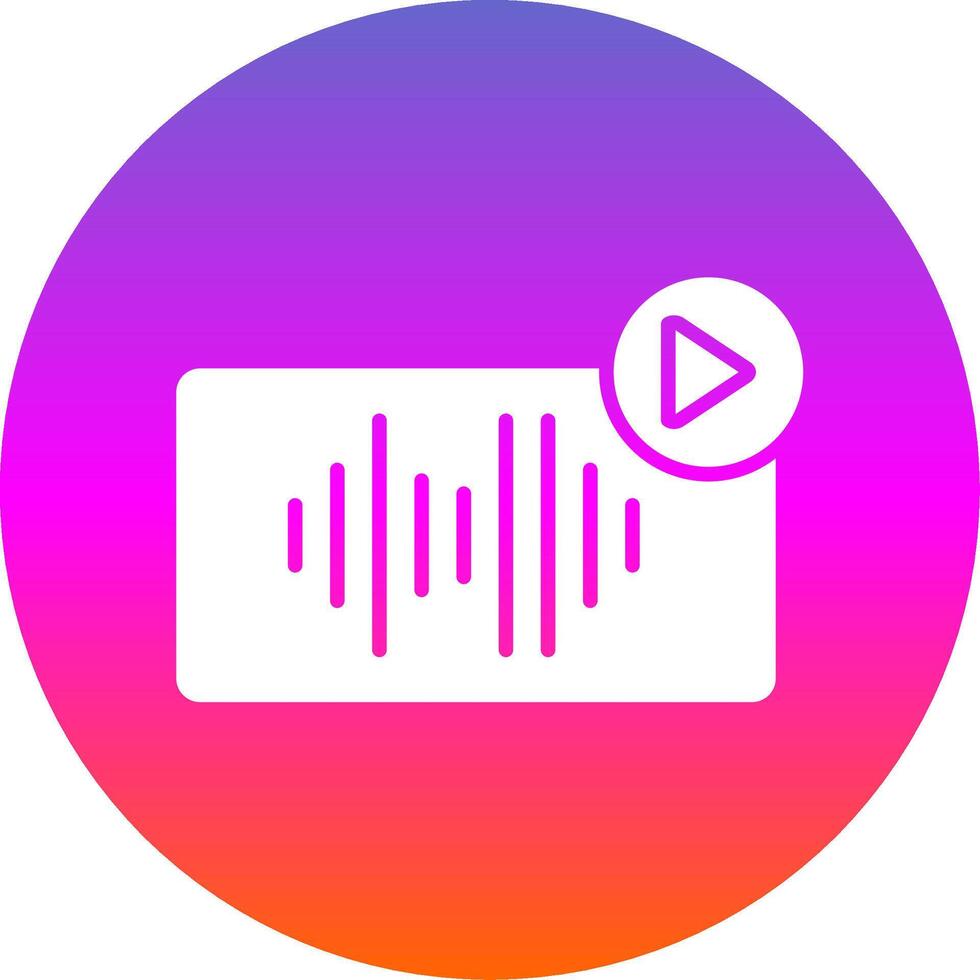 Audio Glyph Gradient Circle Icon Design vector