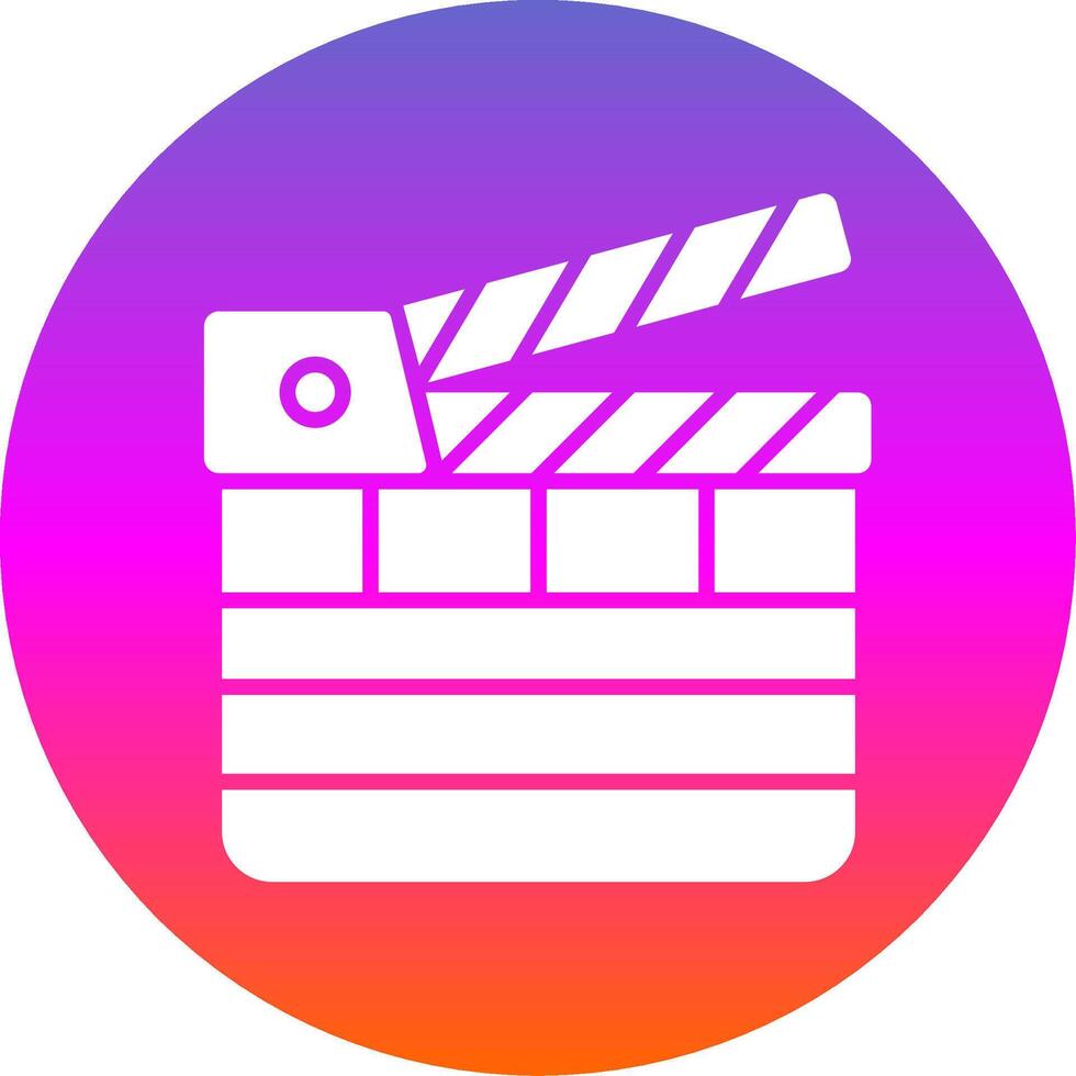 Clapperboard Glyph Gradient Circle Icon Design vector