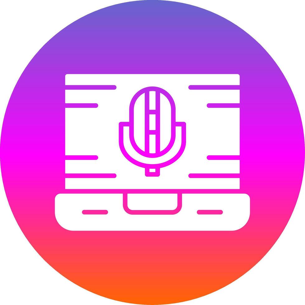 Record Glyph Gradient Circle Icon Design vector