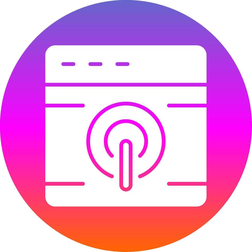 Browser Glyph Gradient Circle Icon Design vector