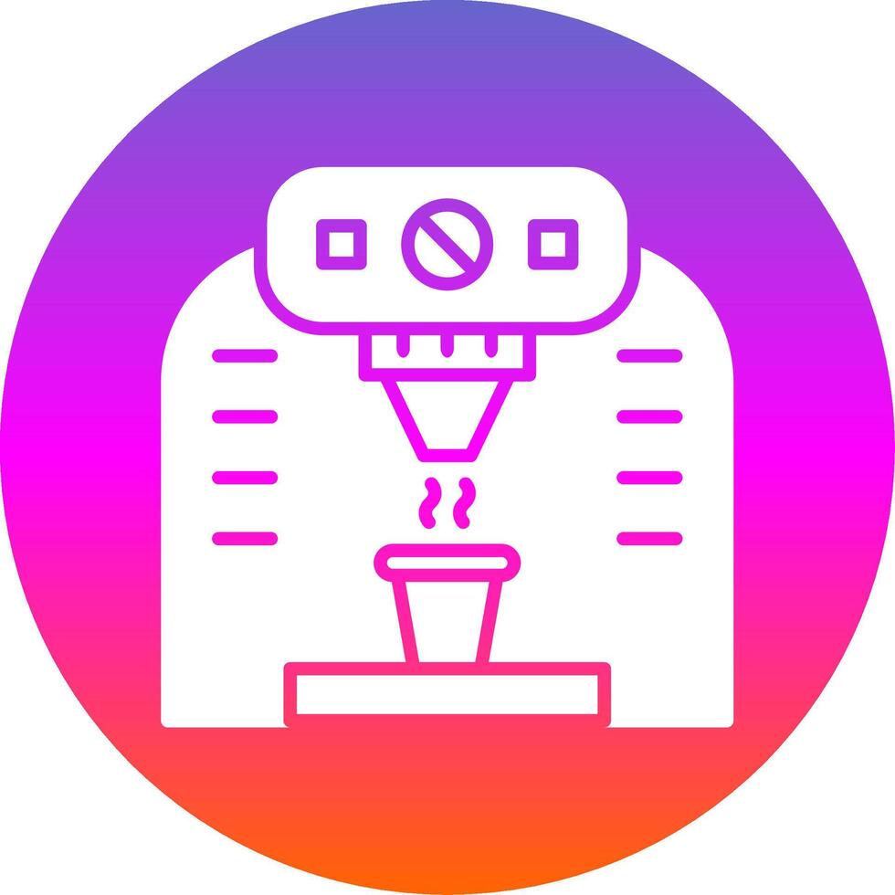 Coffee Machine Glyph Gradient Circle Icon Design vector
