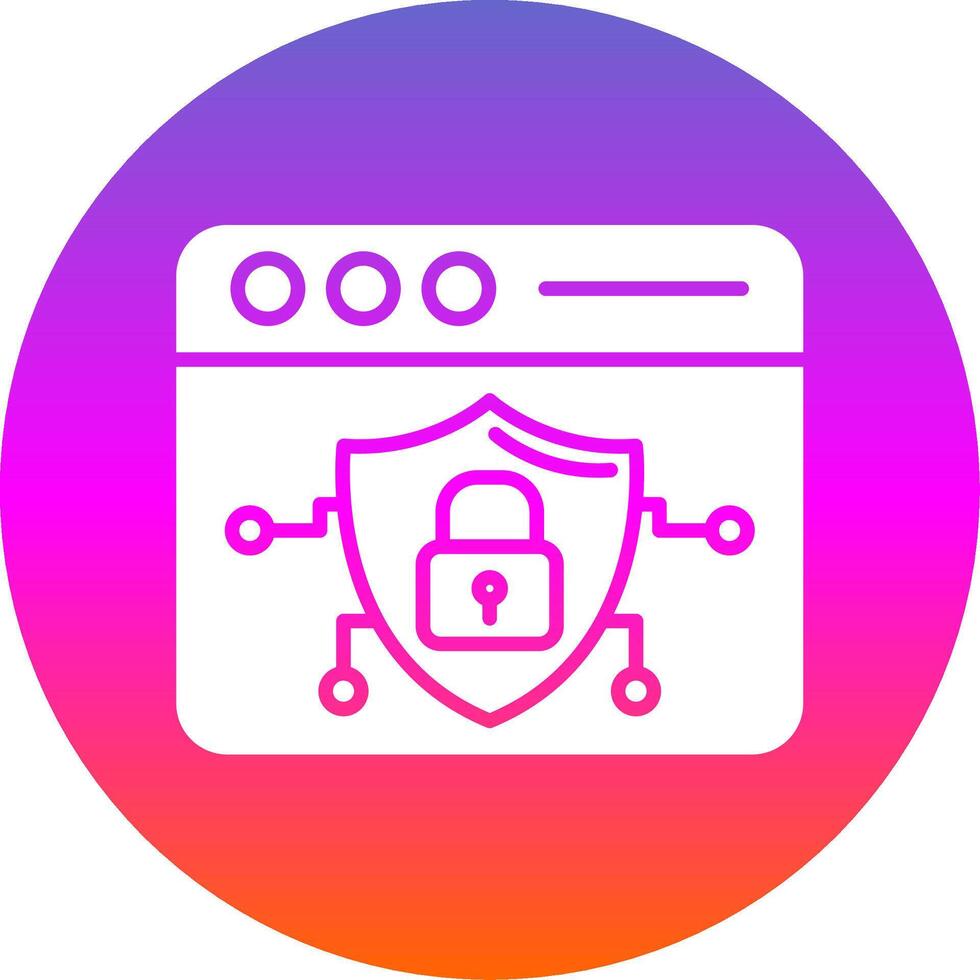 Browser Glyph Gradient Circle Icon Design vector