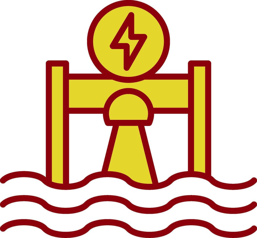 Hydroelectricity Vintage Icon Design vector