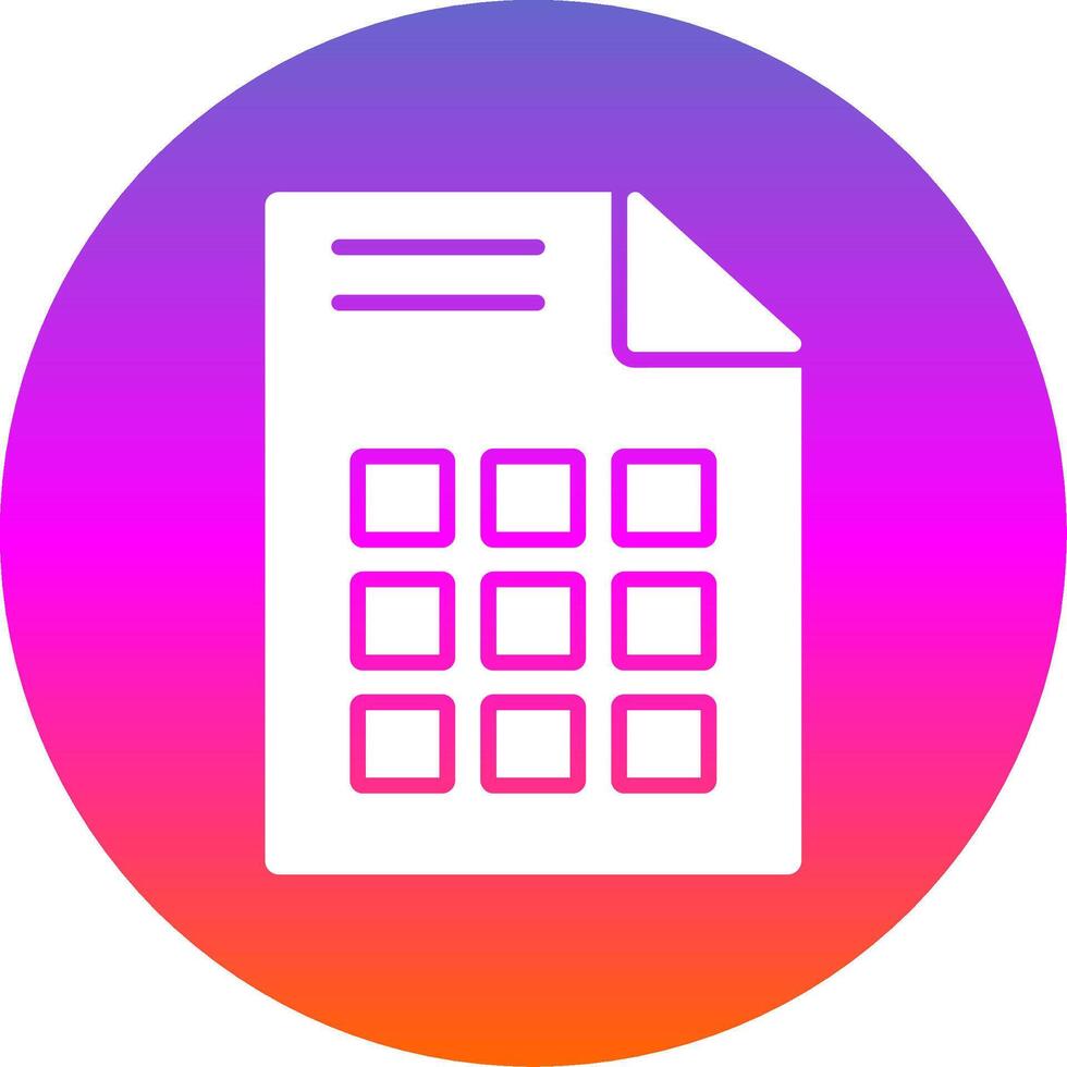 Grid Glyph Gradient Circle Icon Design vector