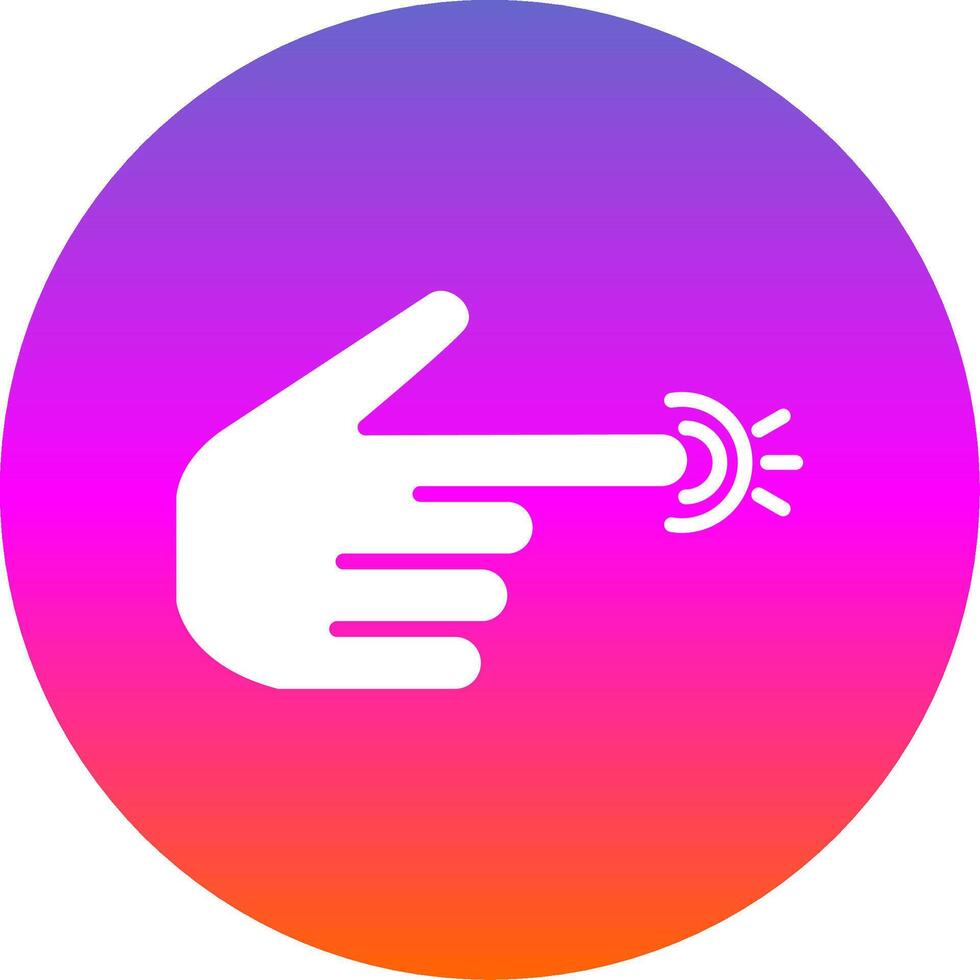 Pointing Right Glyph Gradient Circle Icon Design vector