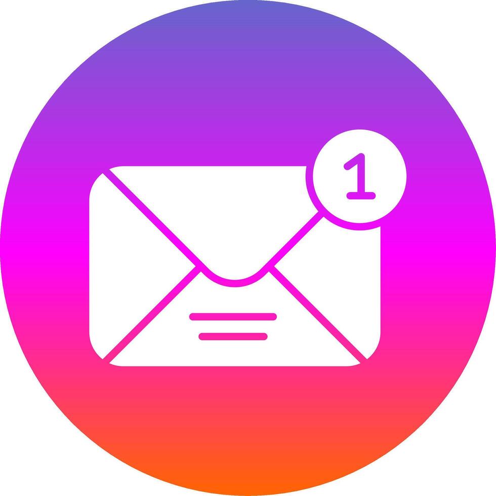 New Message Glyph Gradient Circle Icon Design vector