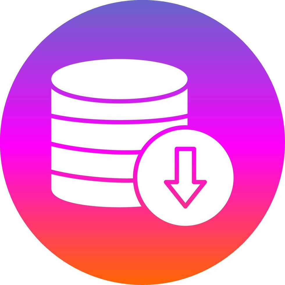 Database Download Glyph Gradient Circle Icon Design vector
