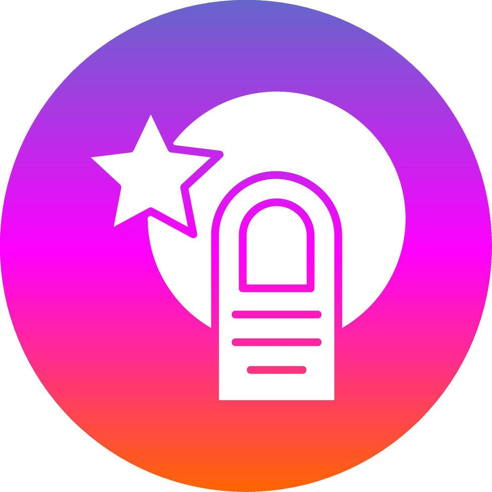 Star Glyph Gradient Circle Icon Design vector