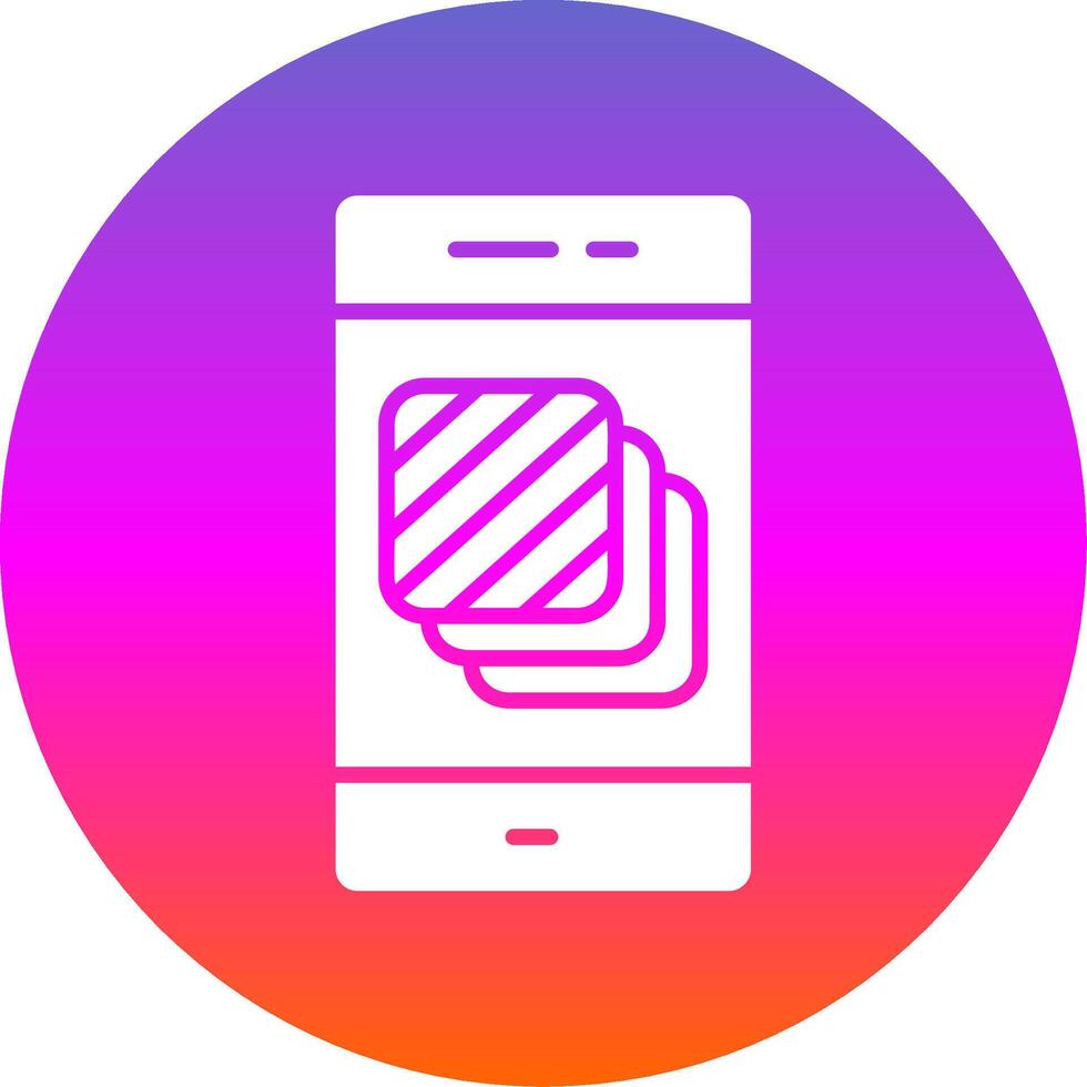 Layers Glyph Gradient Circle Icon Design vector