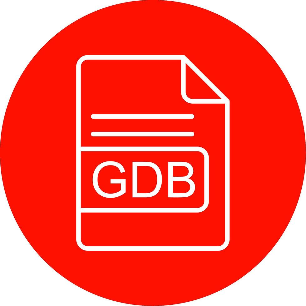 GDB File Format Multi Color Circle Icon vector