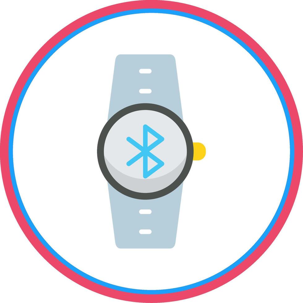 Bluetooth Flat Circle Icon vector