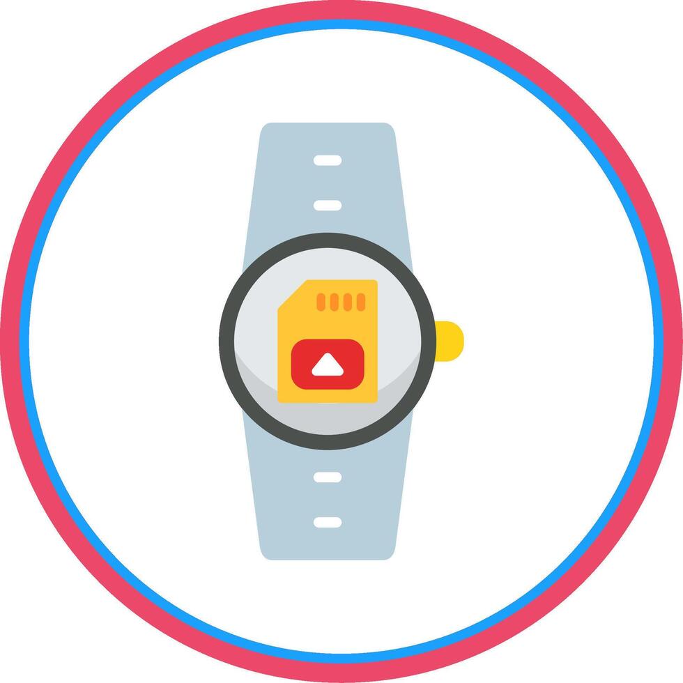 Sim Card Flat Circle Icon vector