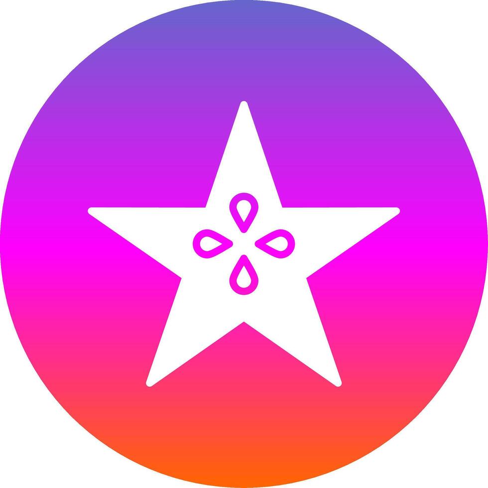 Star Fruit Glyph Gradient Circle Icon Design vector
