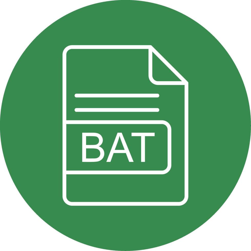 BAT File Format Multi Color Circle Icon vector