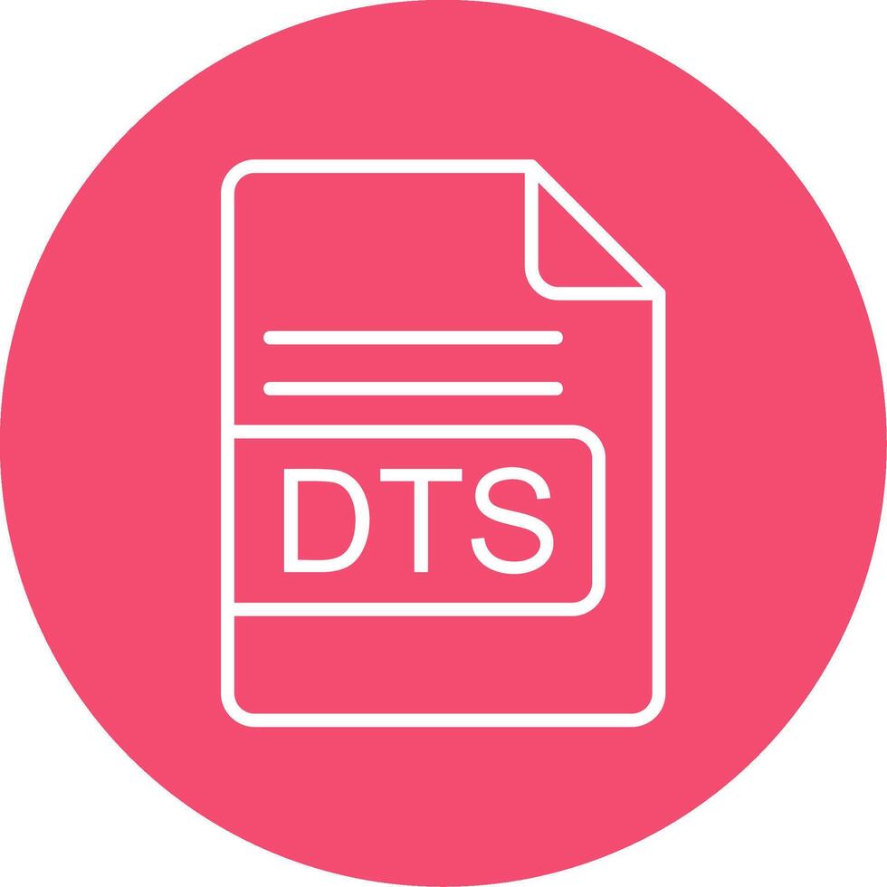 DTS File Format Multi Color Circle Icon vector