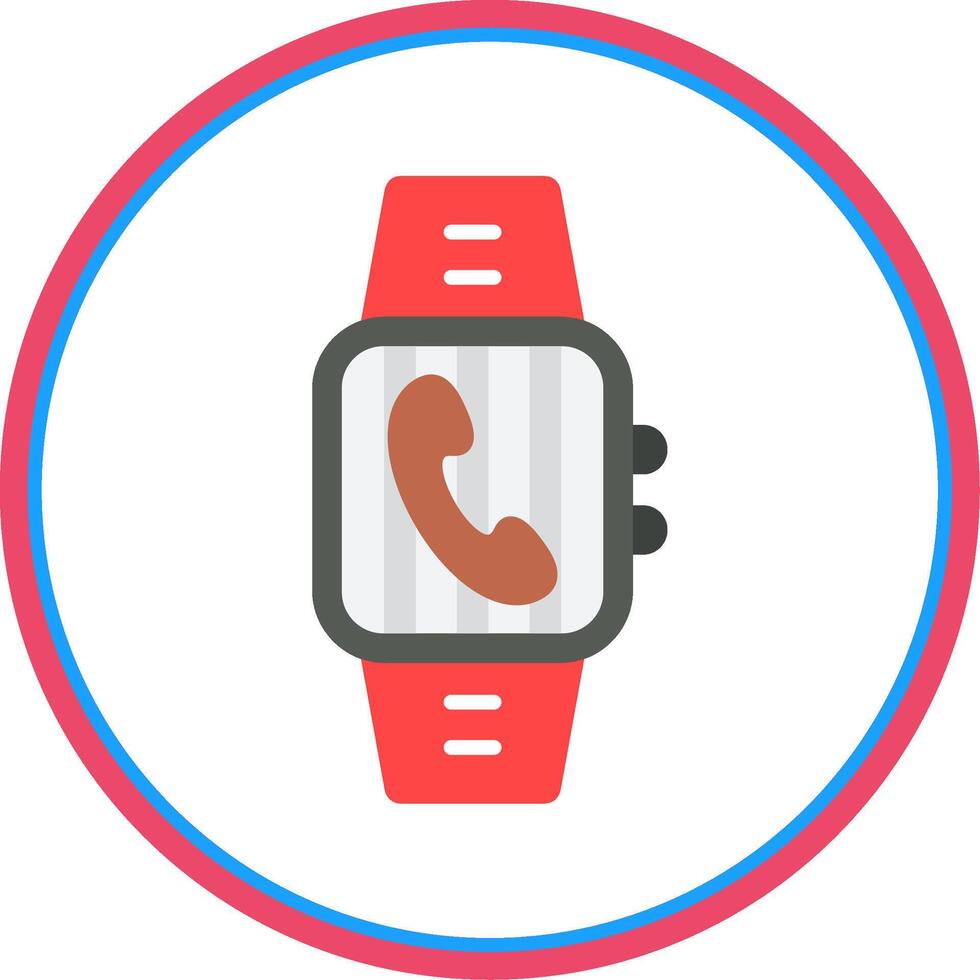 Incoming Call Flat Circle Icon vector