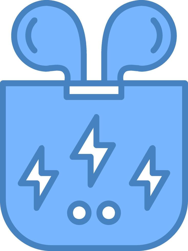 Earbuds Line Filled Blue Icon vector