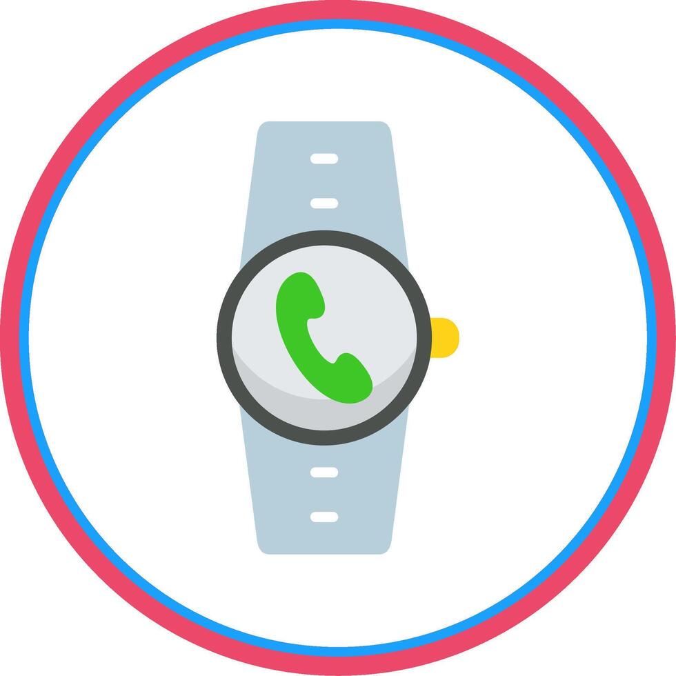 Incoming Call Flat Circle Icon vector