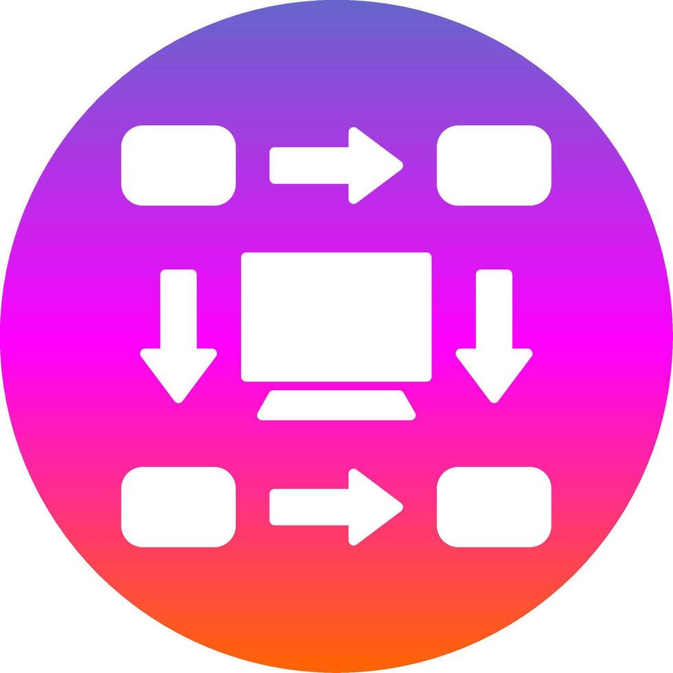Workflow Glyph Gradient Circle Icon Design vector
