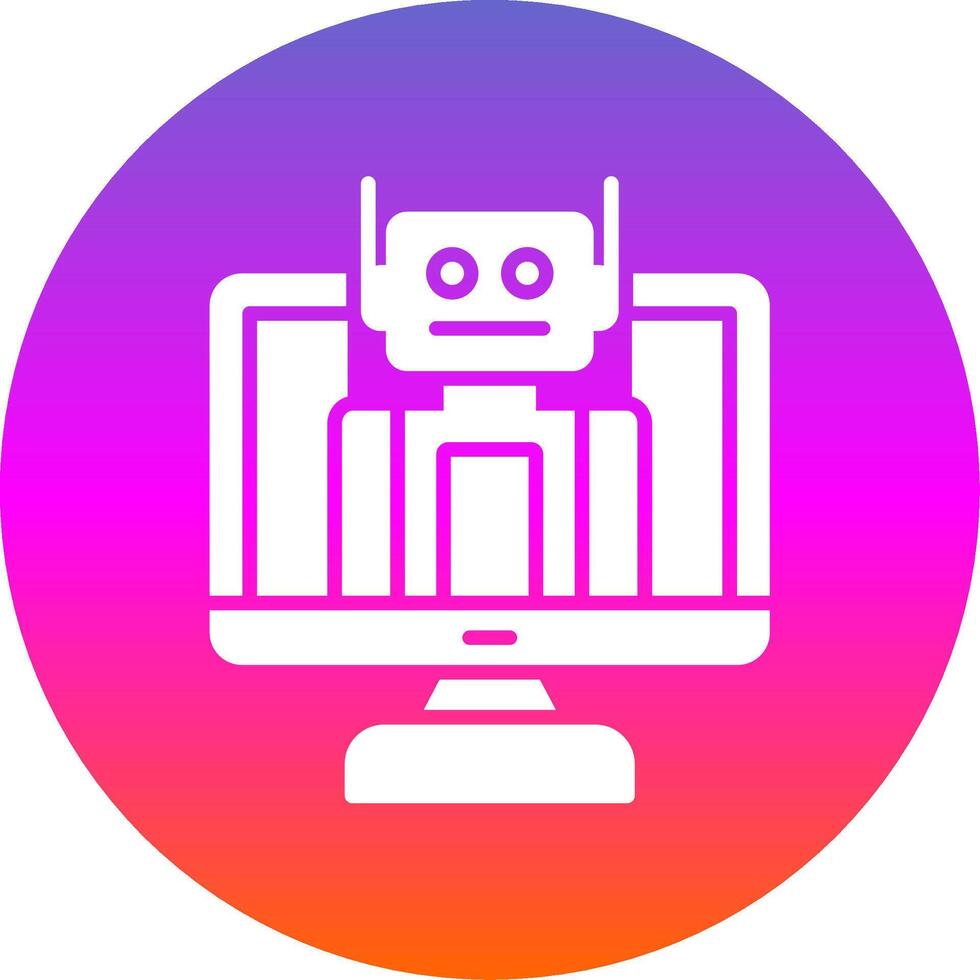 Bot Glyph Gradient Circle Icon Design vector