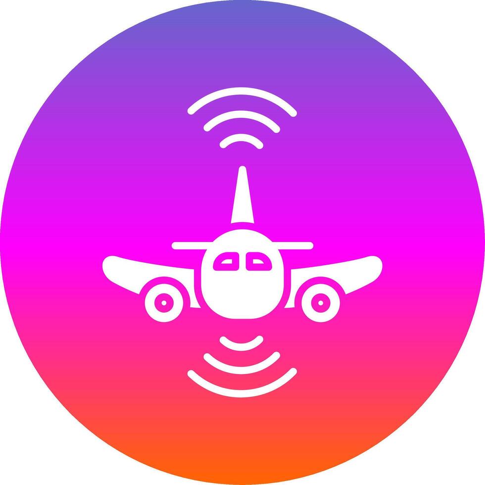 Aeroplane Glyph Gradient Circle Icon Design vector